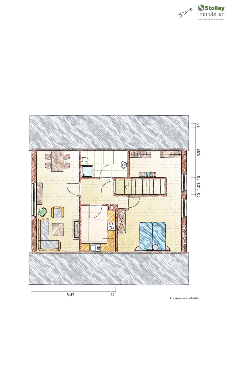 SKIZZE: Dachgeschoss mit Einliegerwohnung SKIZZE: Dachgeschoss mit Einliegerwohnung